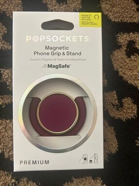 PopSocket Magnetic Phone Grip & Stand - Burgundy with Gold Trim